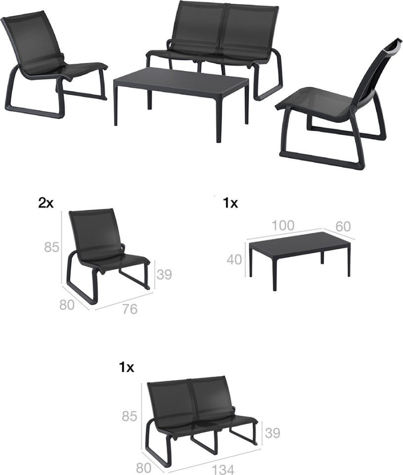 SİESTA PASİFİK KOLSUZ SALON TAKIMI
