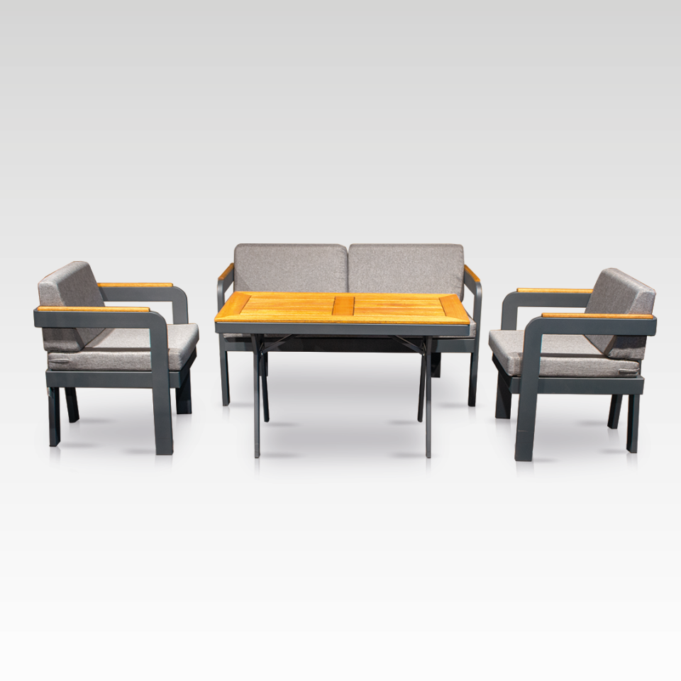 Ecolux ATLANTİS MİNİ 2-1-1 Alüminyum Bahçe Balkon Oturma Grubu