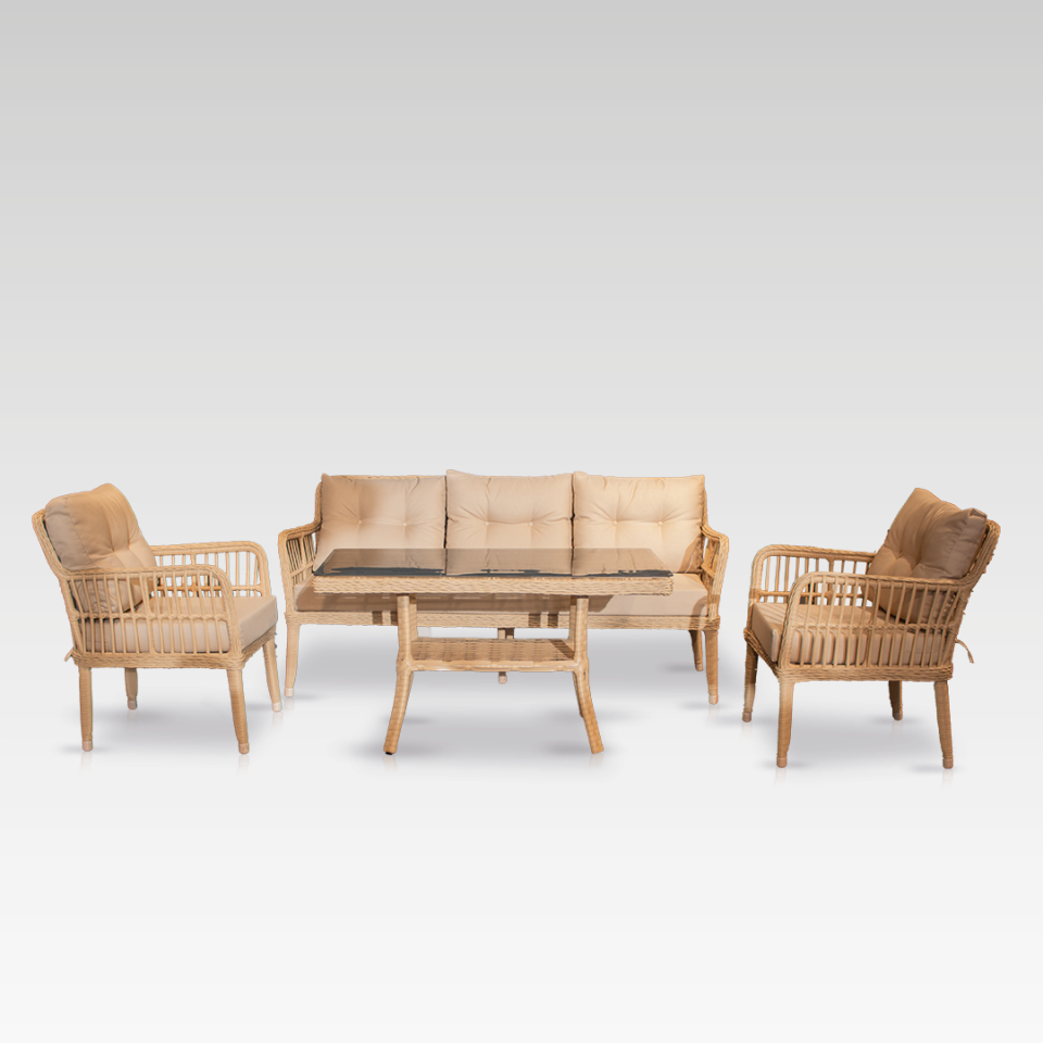 Ecolux MIDILLI MIDI 3-1-1 Rattan Bahçe Balkon Oturma Grubu