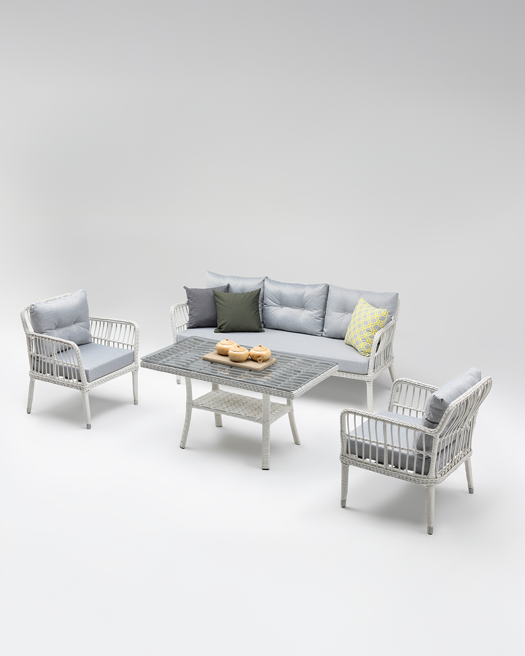 Ecolux MIDILLI MIDI 3-1-1 Rattan Bahçe Balkon Oturma Grubu