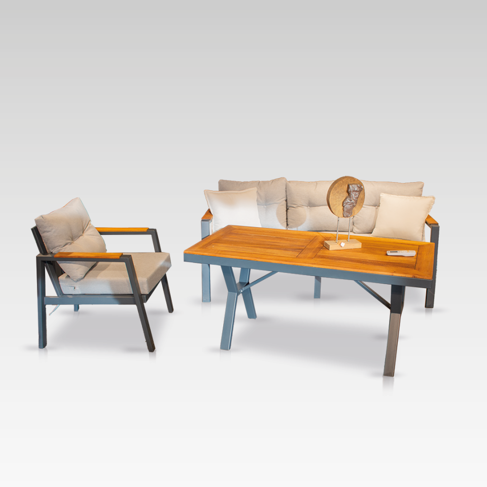 Ecolux EFES MİDİ 3+1+1 Bahçe Balkon Alüminyum Profil Oturma Grubu