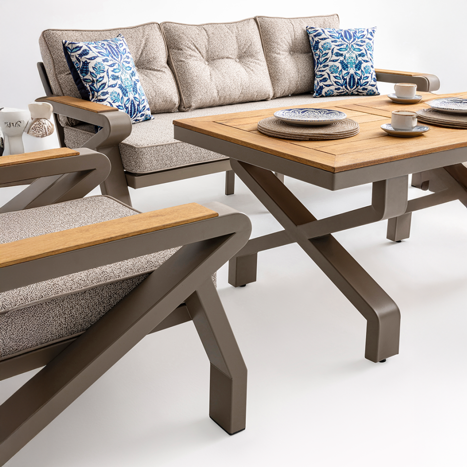 Ecolux CASABLANCA Alüminyum 3-1-1 Bahçe & Balkon Oturma Grubu