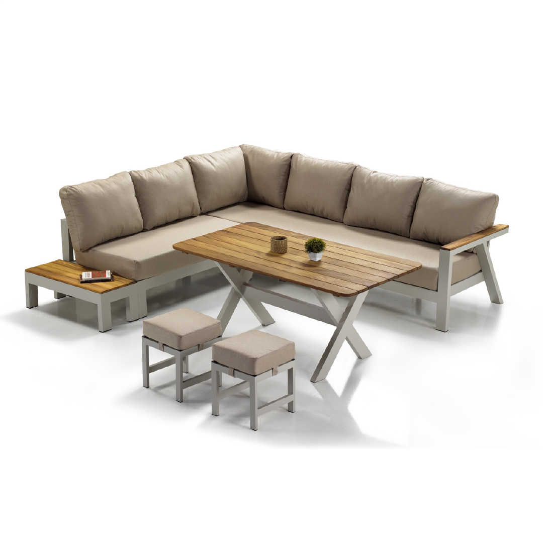 Ecolux MADRID Alüminyum Profilli İreco Masalı Köşe Takımı