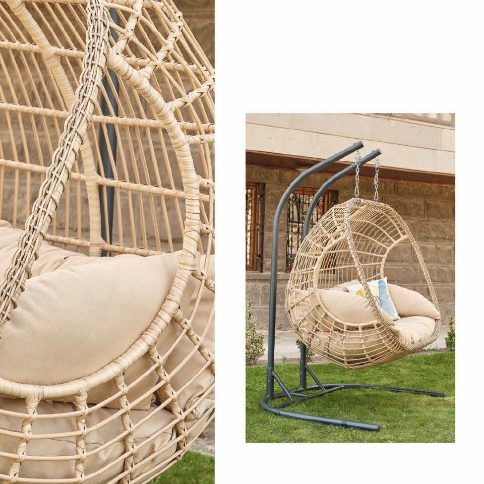 Ecolux OSCAR 2 Lİ Rattan Salıncak