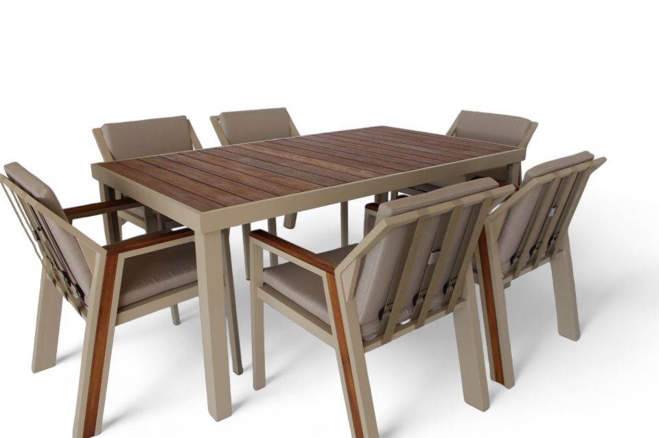 Ecolux SIENNA 6 Kişilik Alüminyum Yemek Masası