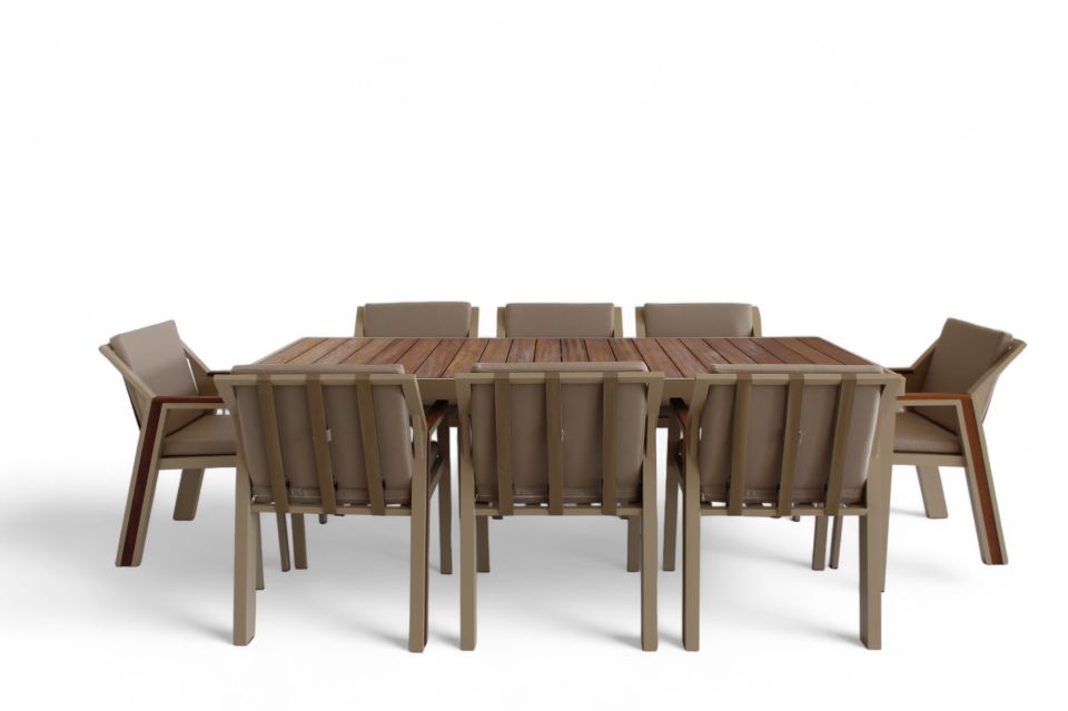 Ecolux SIENNA 8 Kişilik Alüminyum Yemek Masası