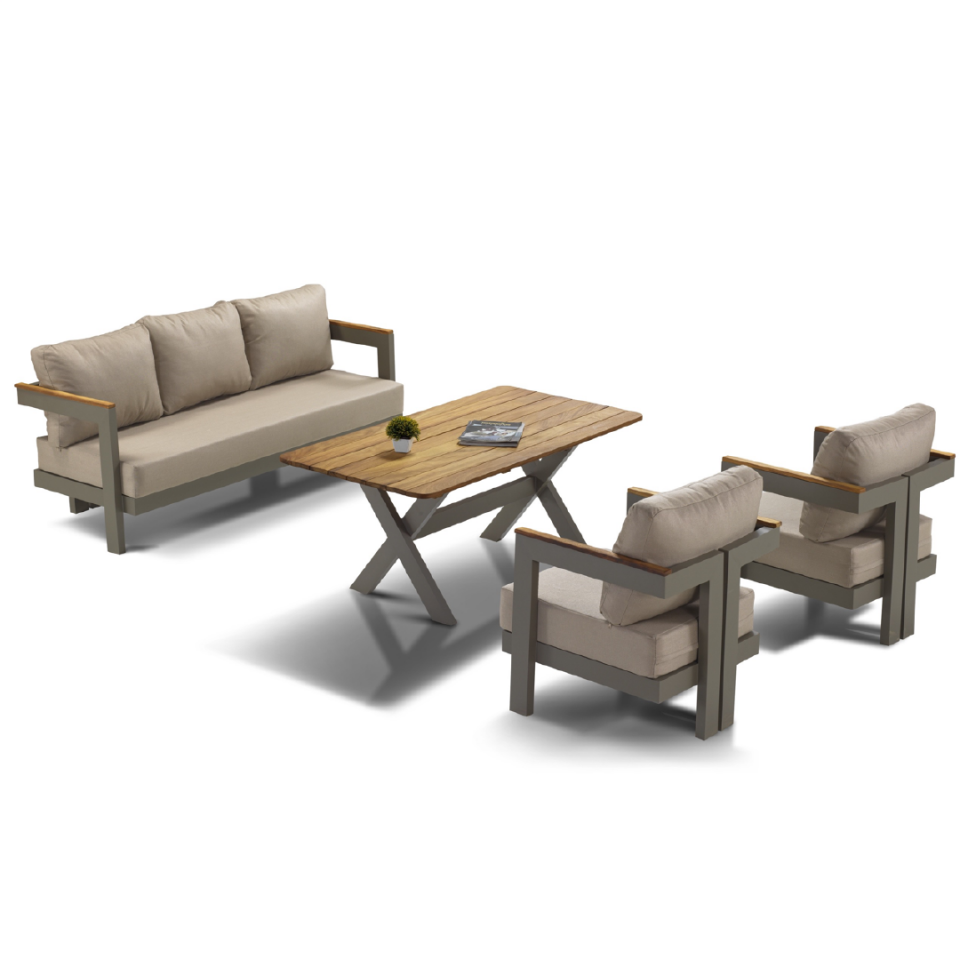 Ecolux TOKYO 3-1-1 Bahçe Balkon Alüminyum Oturma Grubu