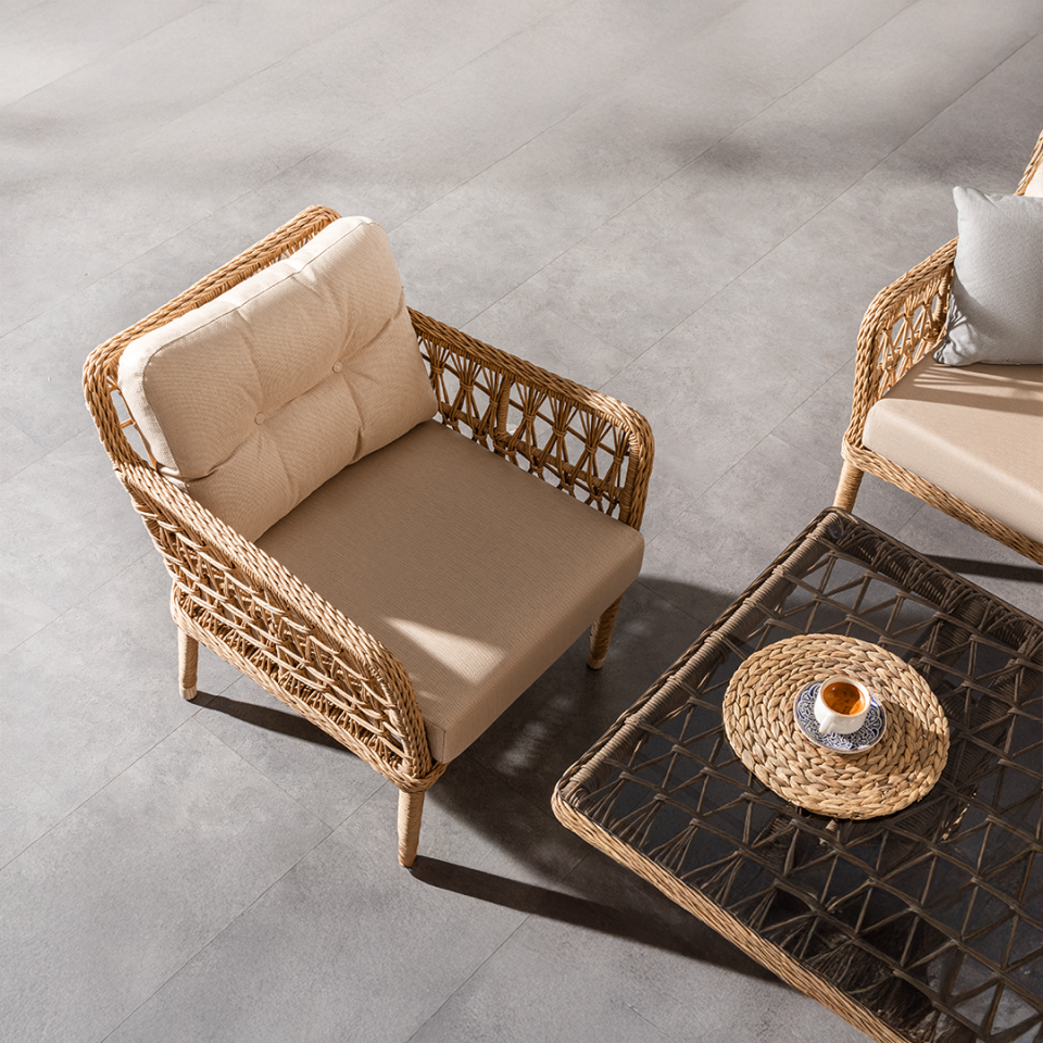 Ecolux MALDIV Bahçe Balkon Rattan Oturma Grubu