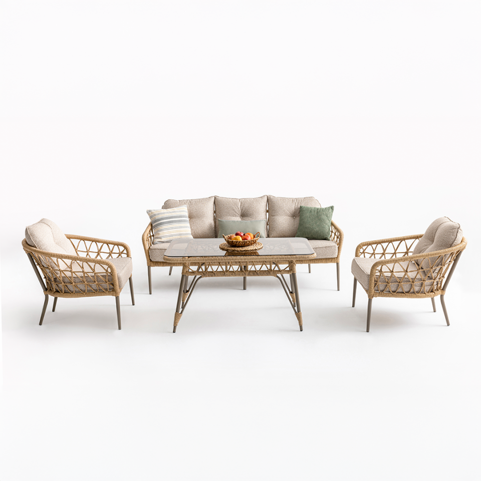 Ecolux MINA 3-1-1 Bahçe Balkon Oturma Grubu