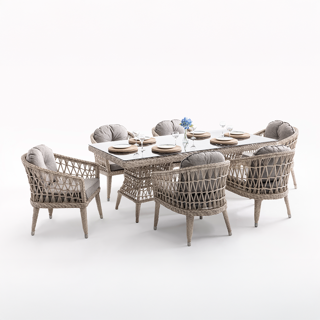 Ecolux OSLO Bahçe Balkon Rattan Masa Takımı