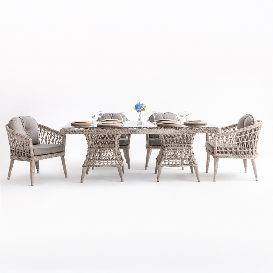 Ecolux OSLO Bahçe Balkon Rattan Masa Takımı