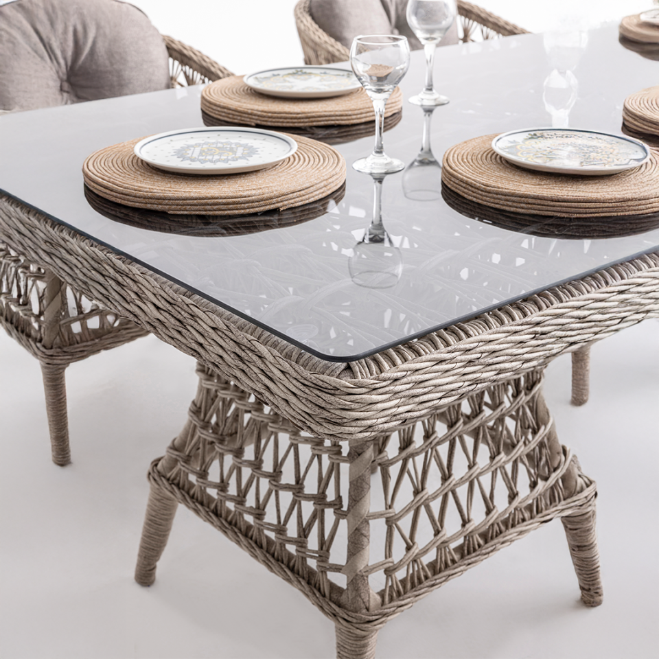 Ecolux OSLO Bahçe Balkon Rattan Masa Takımı