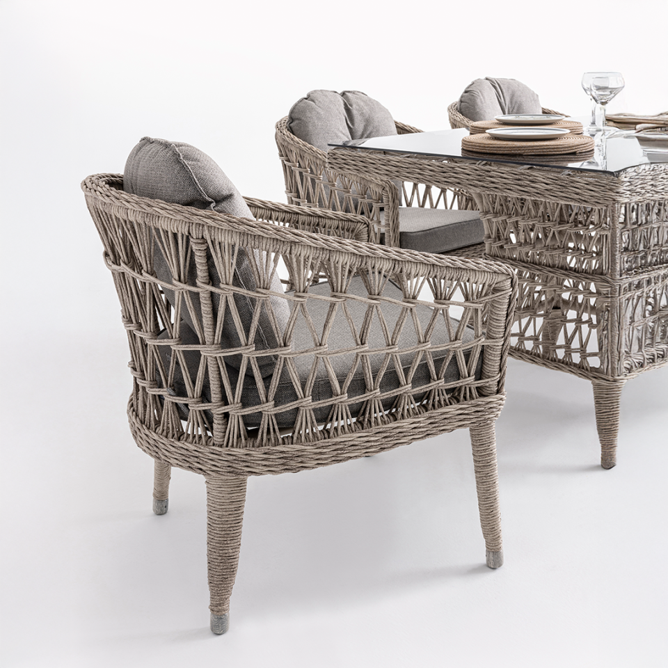 Ecolux OSLO Bahçe Balkon Rattan Masa Takımı