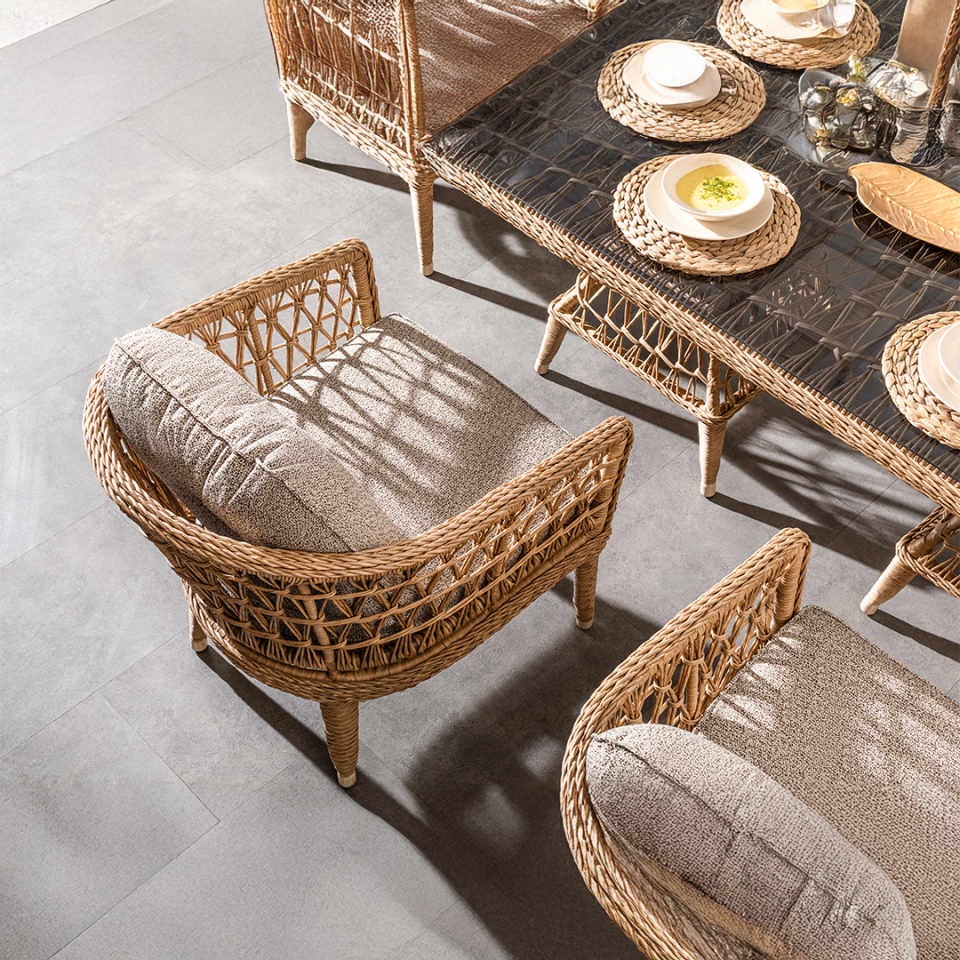 Ecolux OSLO ROLEX Bahçe Balkon Rattan Oturma Grubu