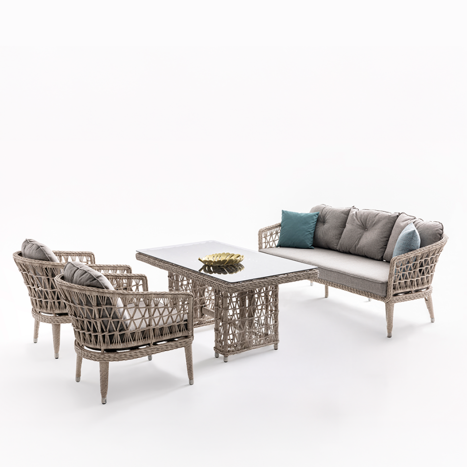 Ecolux OSLO 3-1-1 Bahçe Balkon Oturma Grubu