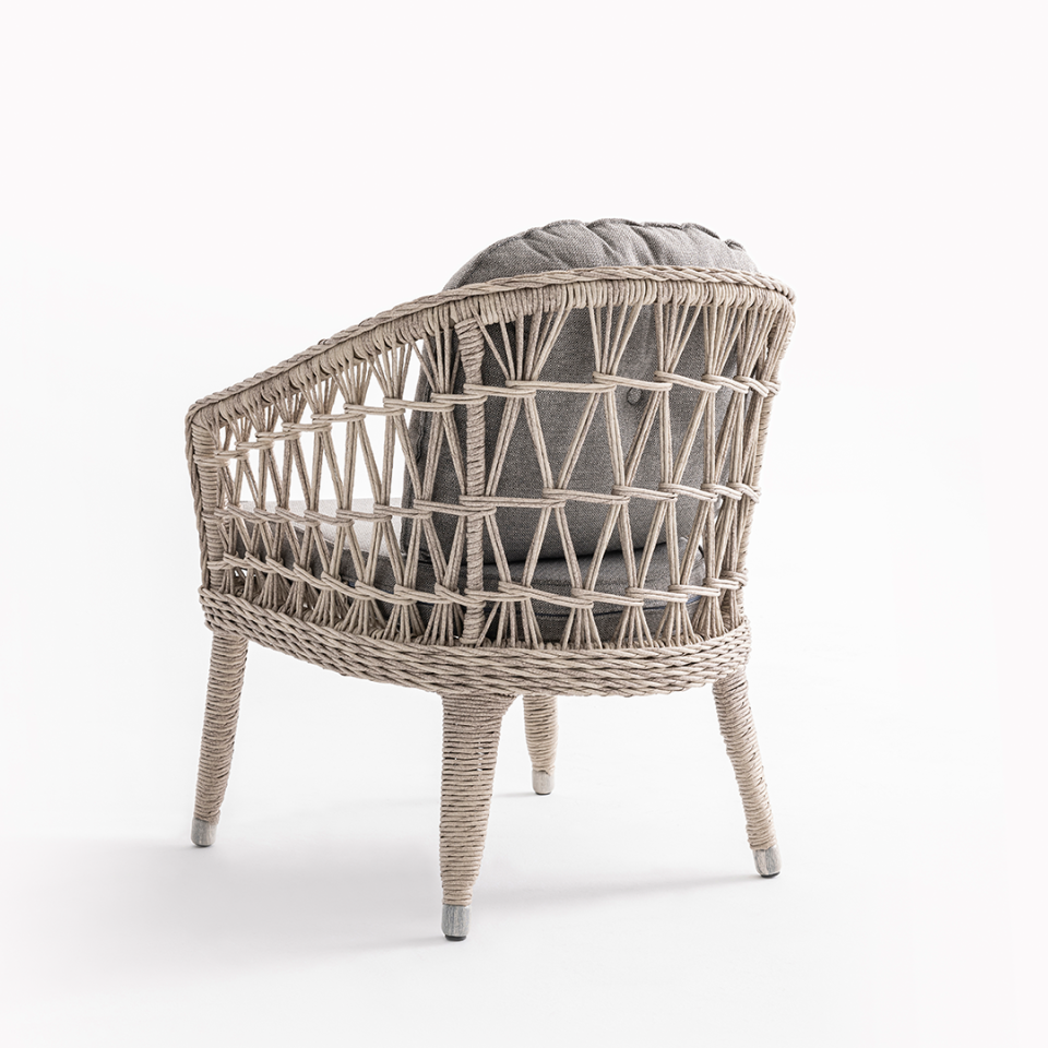 Ecolux OSLO 3-1-1 Cam Sehpalı Rattan Bahçe Balkon Oturma Grubu