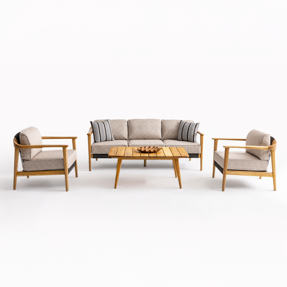 Ecolux APOLLO Bahçe Balkon Ahşap Oturma Grubu