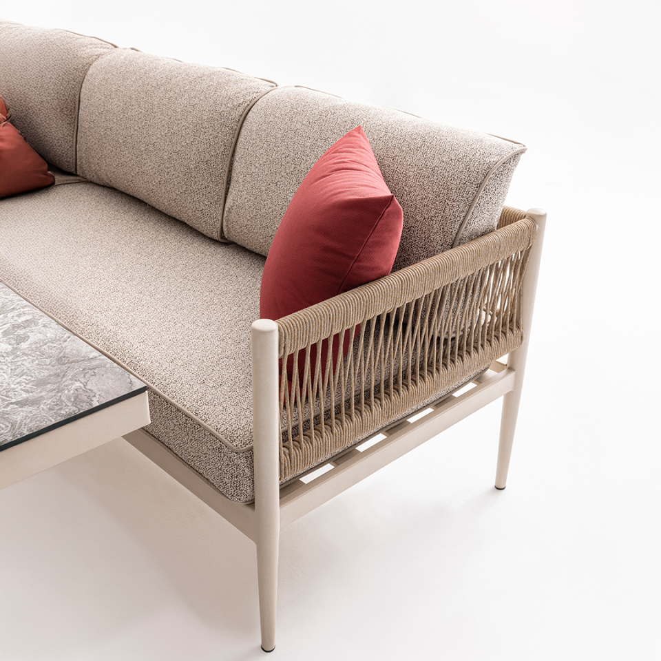 Ecolux LYON Alüminyum Köşe Bahçe Balkon Oturma Grubu