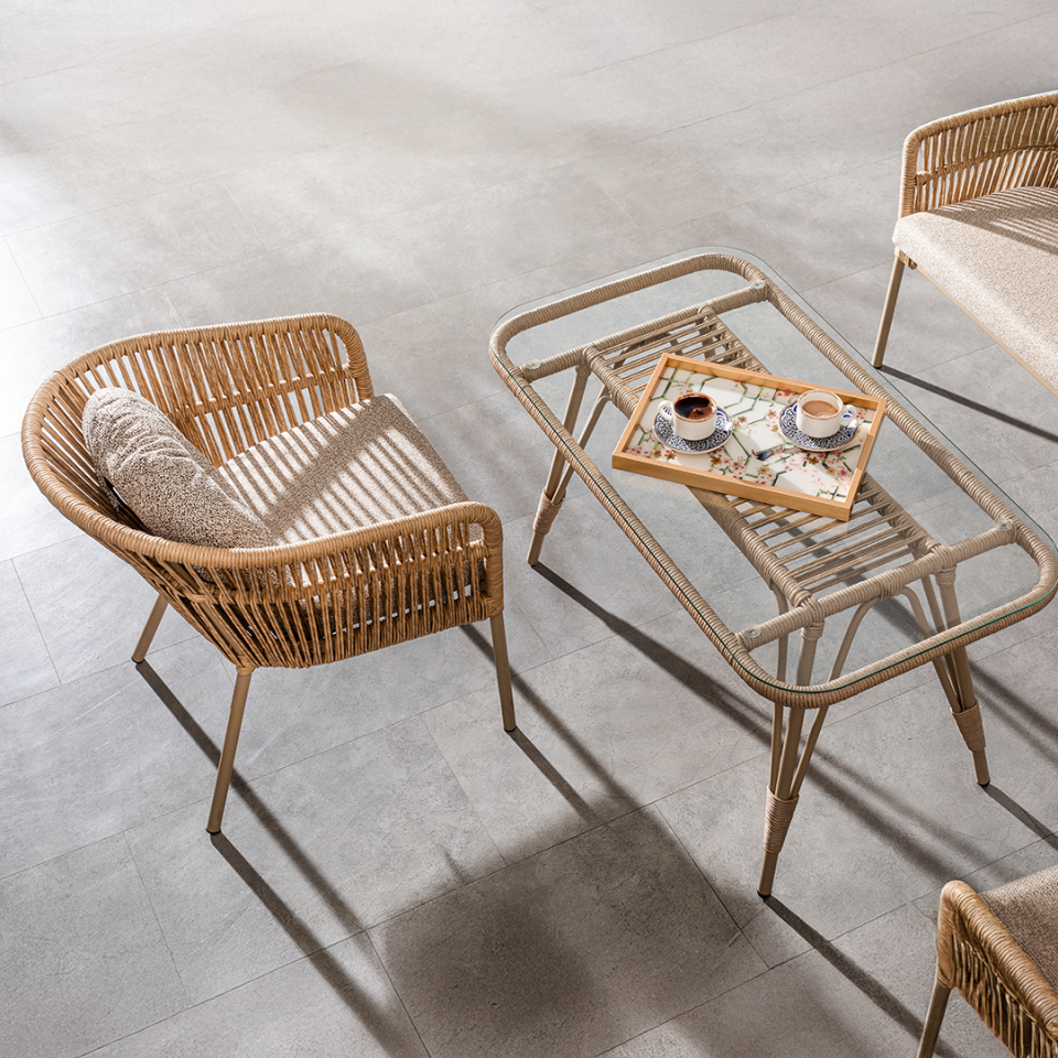 Ecolux STAR Alüminyum 2-1-1 Bahçe Balkon Oturma Grubu