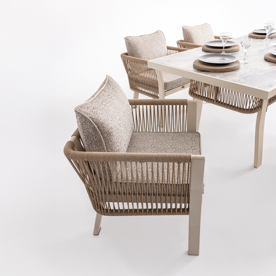 Ecolux FLORENCE Alüminyum HPL Tablalı Masa Takımı