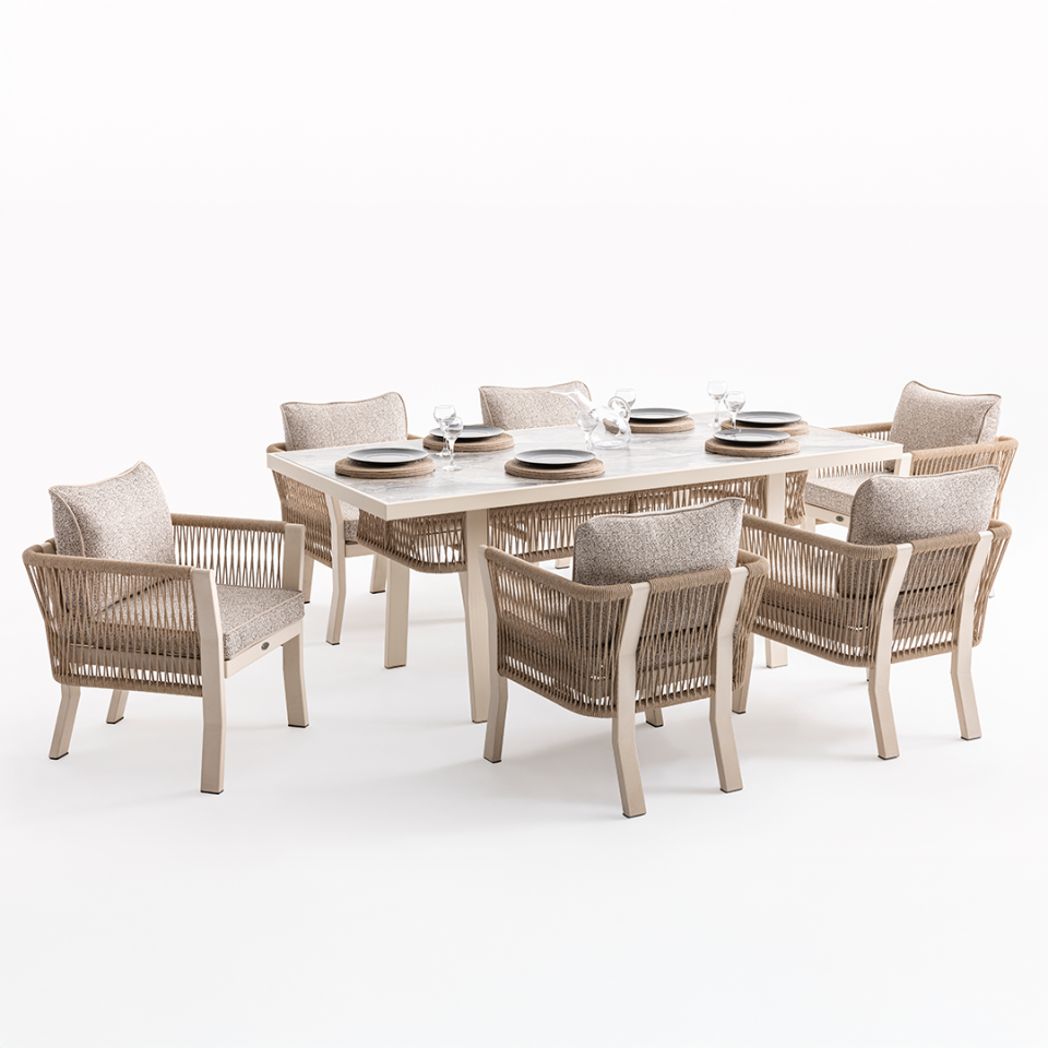 Ecolux FLORENCE Alüminyum HPL Tablalı Masa Takımı