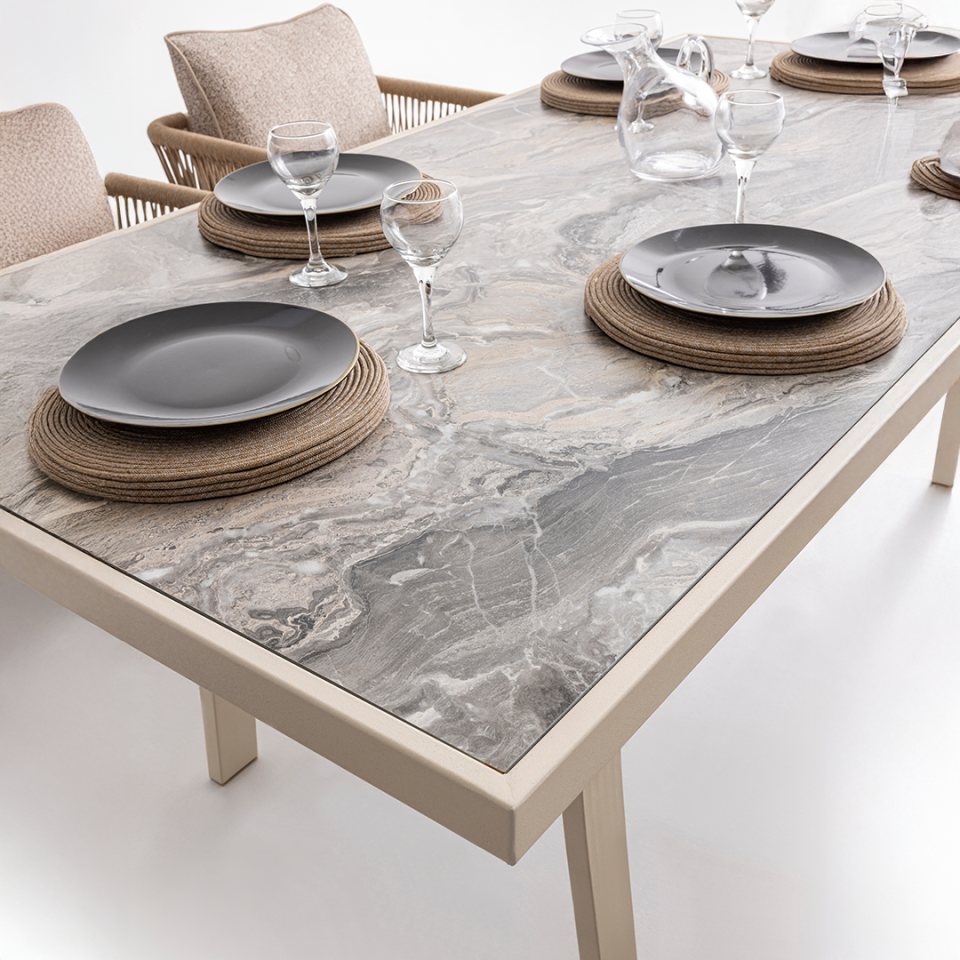 Ecolux FLORENCE Alüminyum HPL Tablalı Masa Takımı