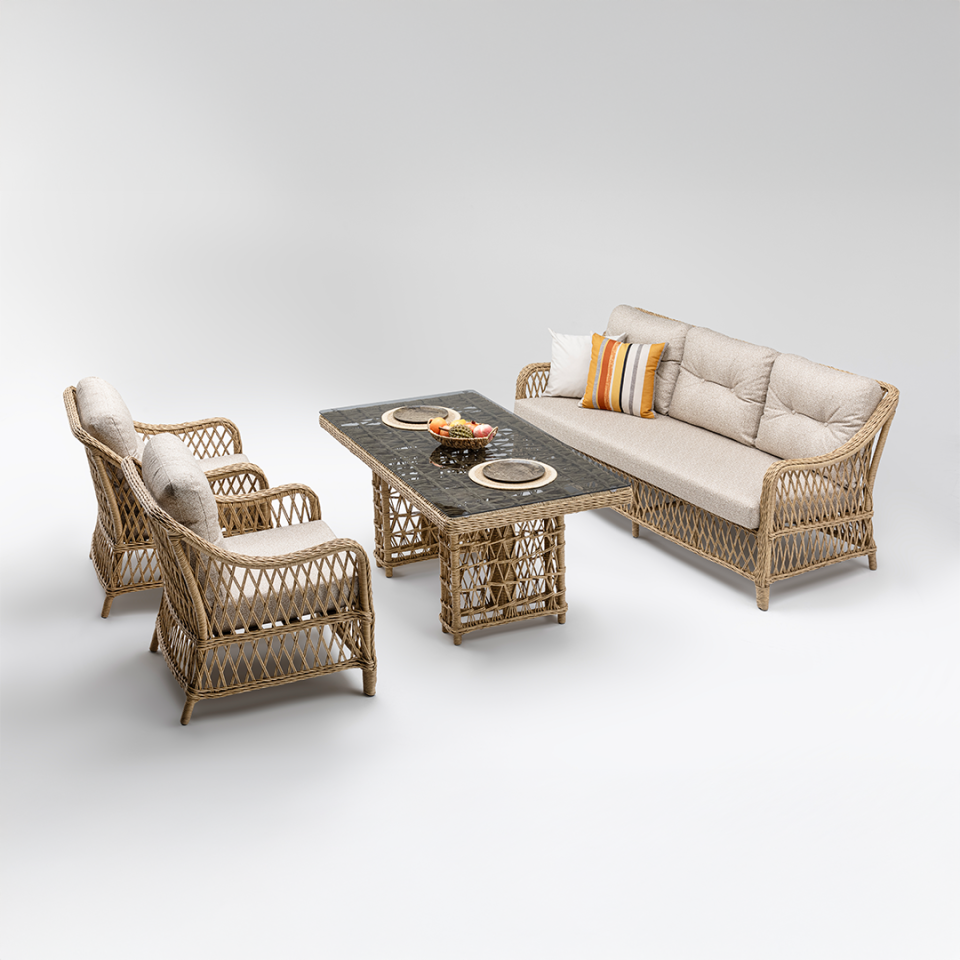 Ecolux MADEO Rattan Bahçe Balkon Oturma Grubu