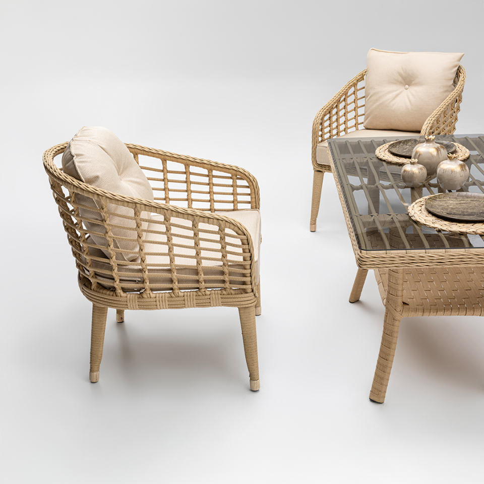 Ecolux RODOS 2-1-1 Rattan Bahçe Balkon Oturma Grubu