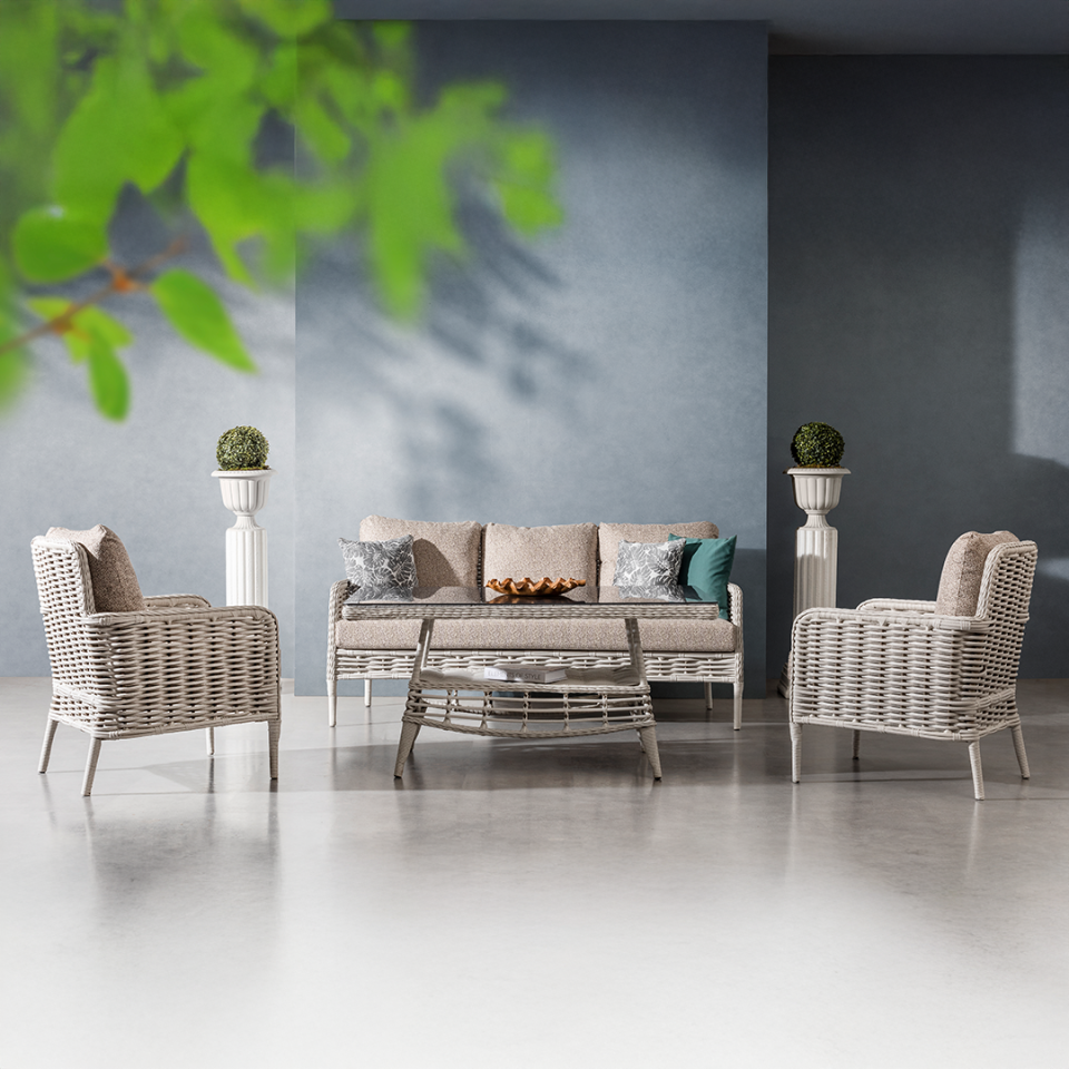 Ecolux TALIA 3-1-1 Rattan Bahçe Balkon Oturma Grubu