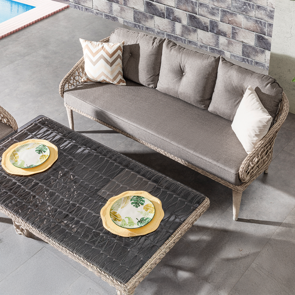 Ecolux TOKYO Rattan Bahçe Balkon Oturma Grubu