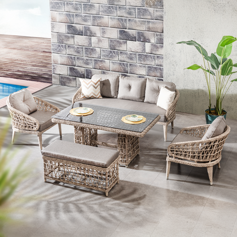 Ecolux TOKYO Rattan Bahçe Balkon Oturma Grubu