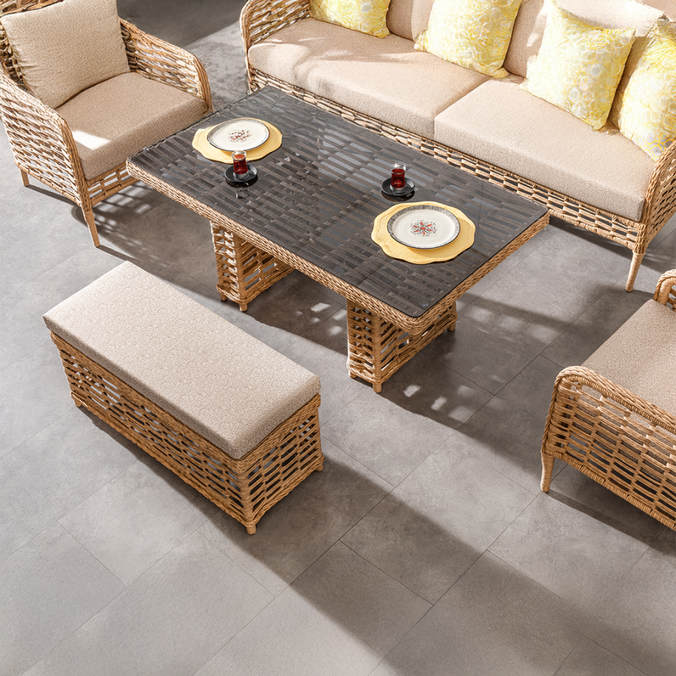 Ecolux TRUVA Rattan Bahçe Balkon Oturma Grubu