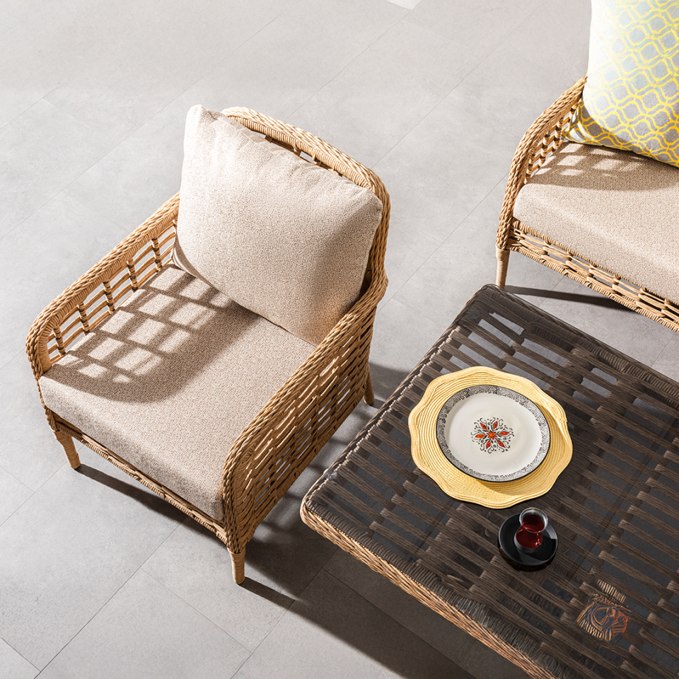 Ecolux TRUVA 3-1-1 Rattan Bahçe Balkon Oturma Grubu