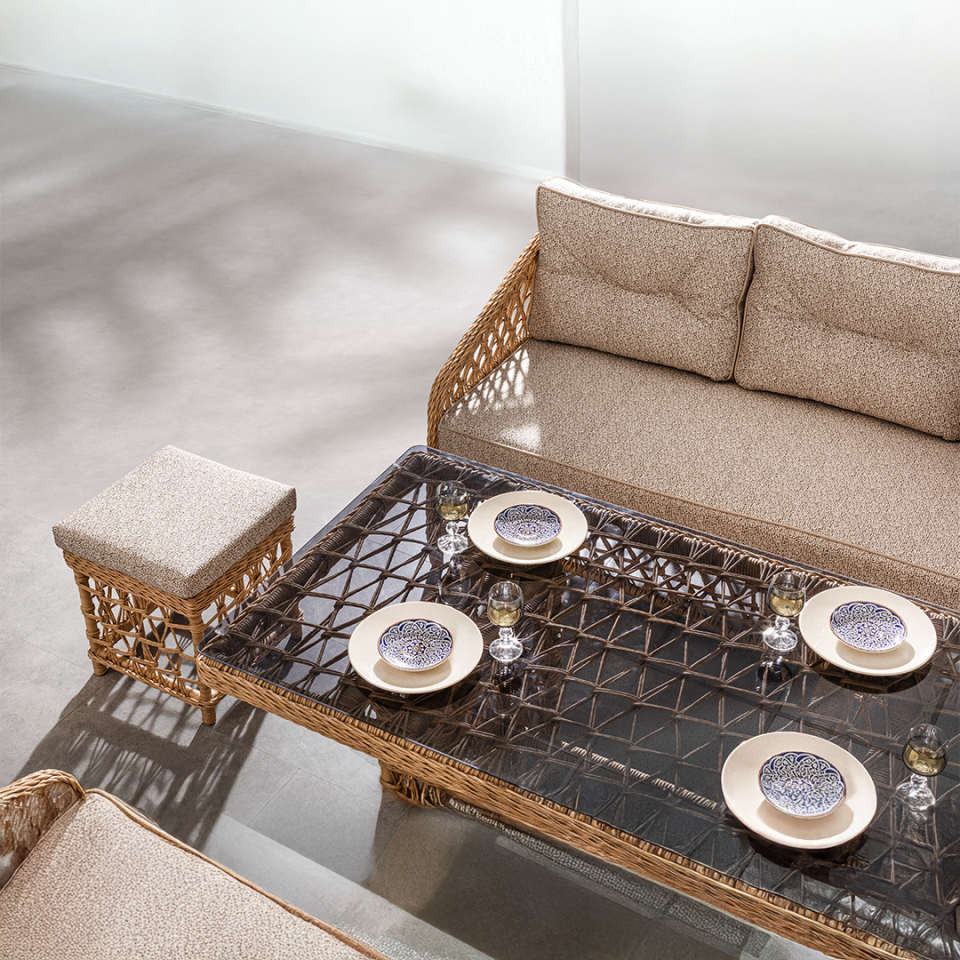 Ecolux VALENCİA Rattan Bahçe Balkon Oturma Grubu