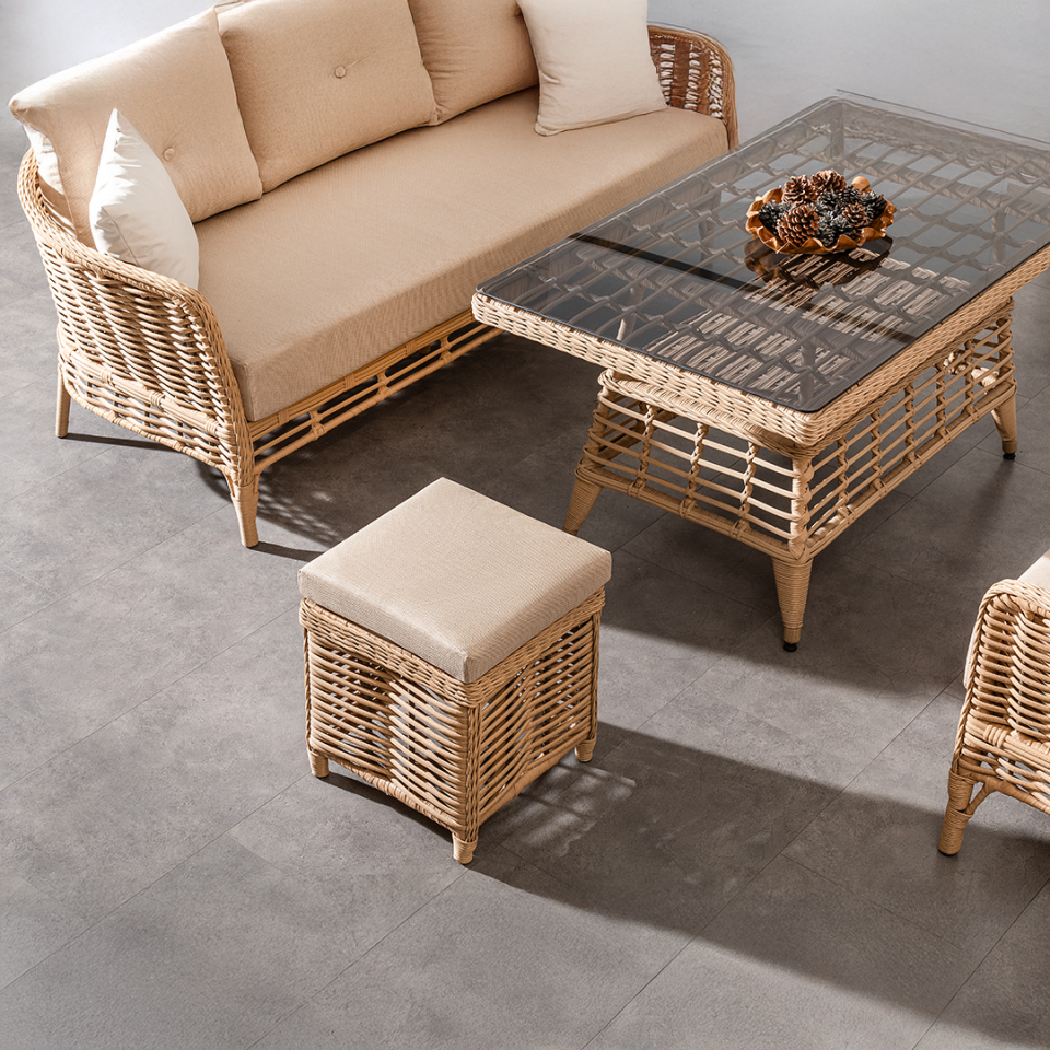 Ecolux VERONA 3-1-1 Rattan Bahçe Balkon Oturma Grubu