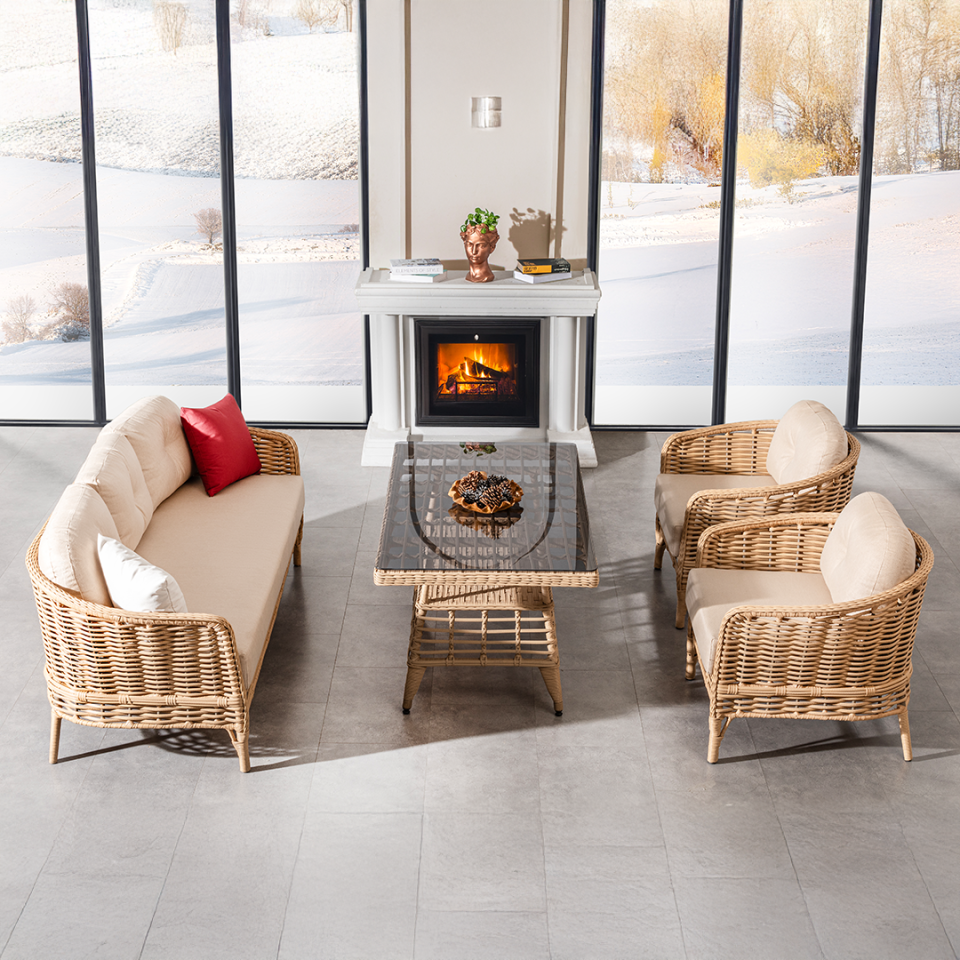 Ecolux VERONA 3-1-1 Rattan Bahçe Balkon Oturma Grubu