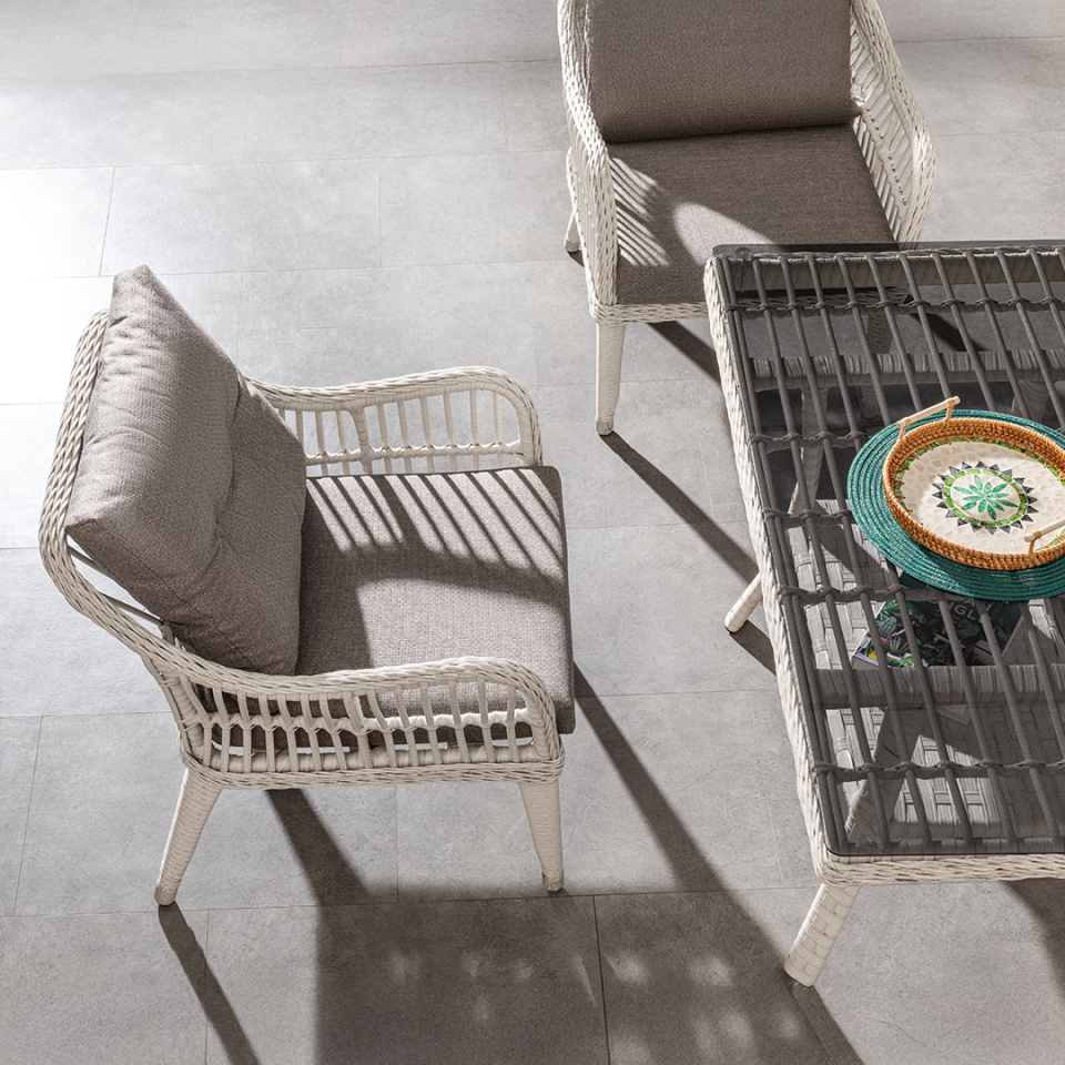 Ecolux FIJI 2-1-1 Cam Sehpalı Rattan Bahçe Balkon Oturma Grubu