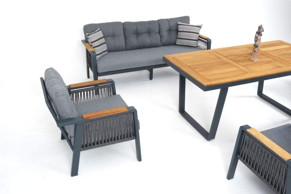 Ecolux ARTEMIS ROLEX 3-1-1-1 Alüminyum Bahçe Balkon Oturma Grubu