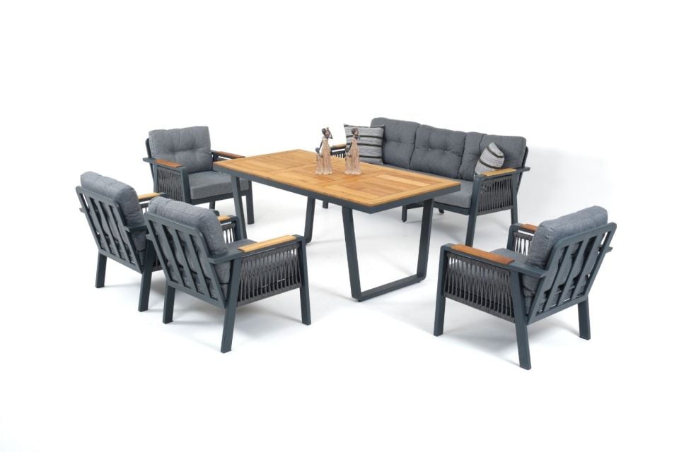 Ecolux ARTEMIS ROLEX 3-1-1-1 Alüminyum Bahçe Balkon Oturma Grubu