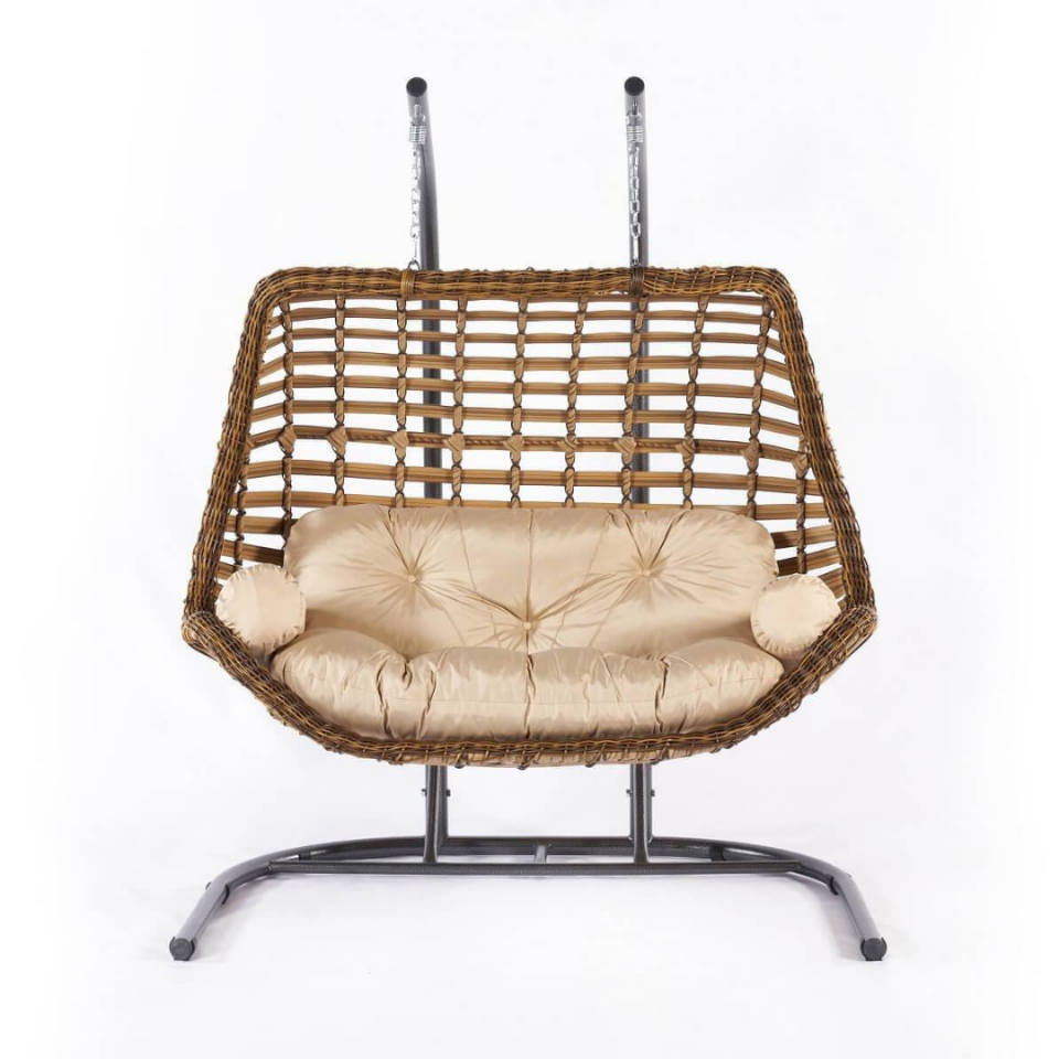 Ecolux Capri JUNDA Rattan 2 li Bahçe Balkon Salıncak