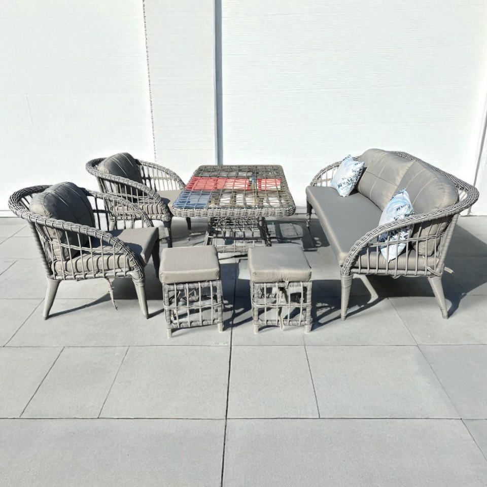 Ecolux PETRA 3-1-1 Bahçe Balkton Rattan Oturma Grubu