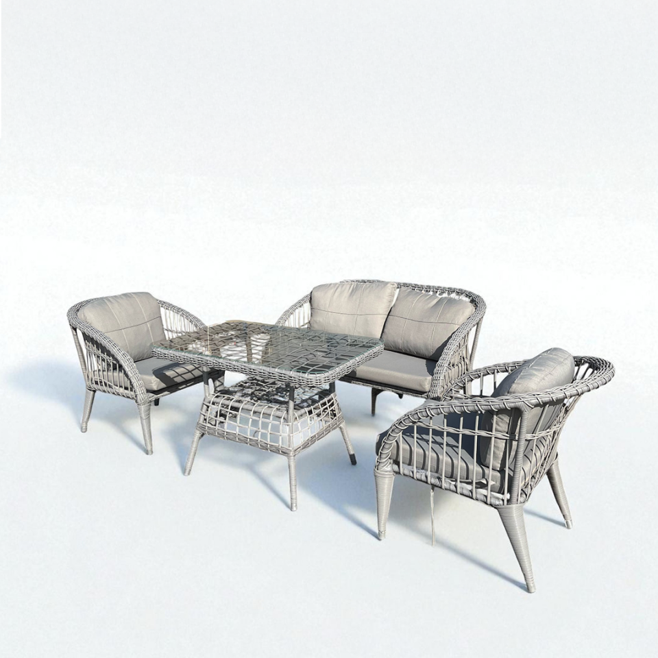 Adl Ecolux PETRA 2-1-1 Bahçe Balkon Rattan Oturma Grubu