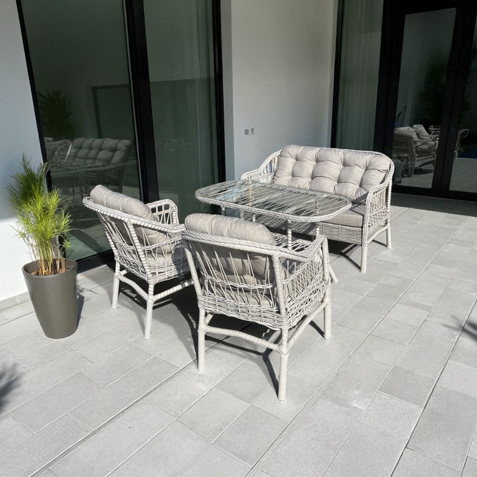 Adl Ecolux ZETA 2-1-1 Bahçe Balkon Rattan Oturma Grubu