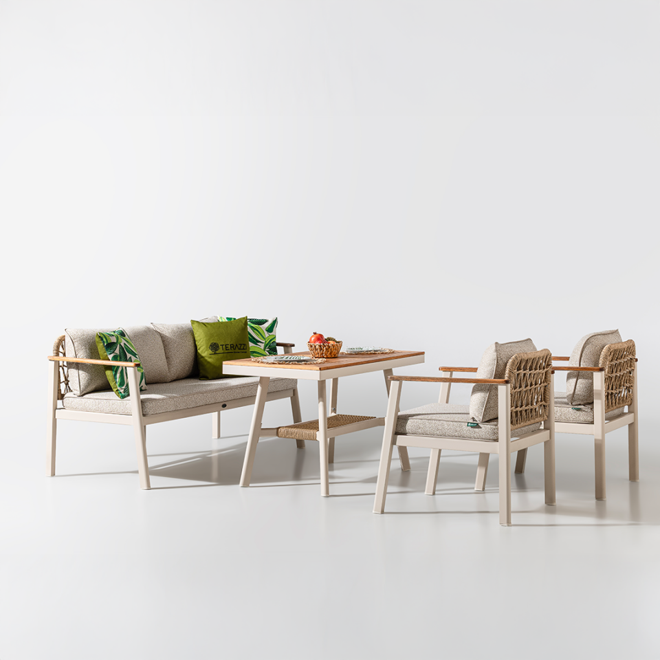 Ecolux ONYX MIDI 3-1-1 Alüminyum Bahçe Balkon Oturma Grubu