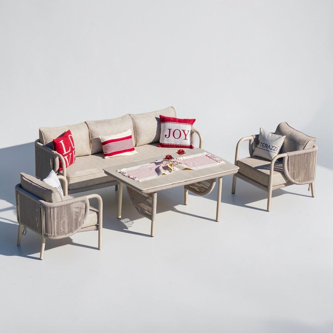 Ecolux ELEGANCE 3-1-1  Alüminyum Bahçe Balkon Oturma Grubu