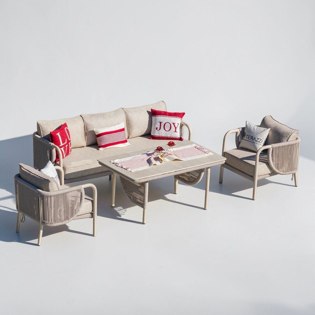 Ecolux ELEGANCE 3-1-1  Alüminyum Bahçe Balkon Oturma Grubu