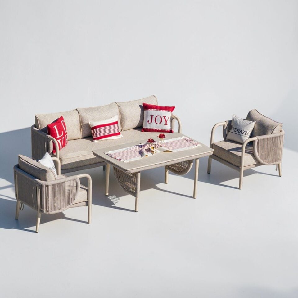 Ecolux ELEGANCE 3-1-1  Alüminyum Bahçe Balkon Oturma Grubu