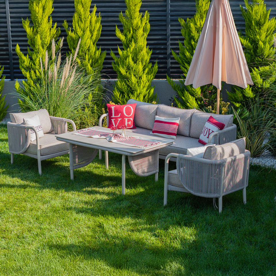 Ecolux ELEGANCE 3-1-1  Alüminyum Bahçe Balkon Oturma Grubu