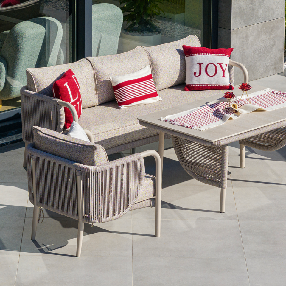 Ecolux ELEGANCE 3-1-1  Alüminyum Bahçe Balkon Oturma Grubu