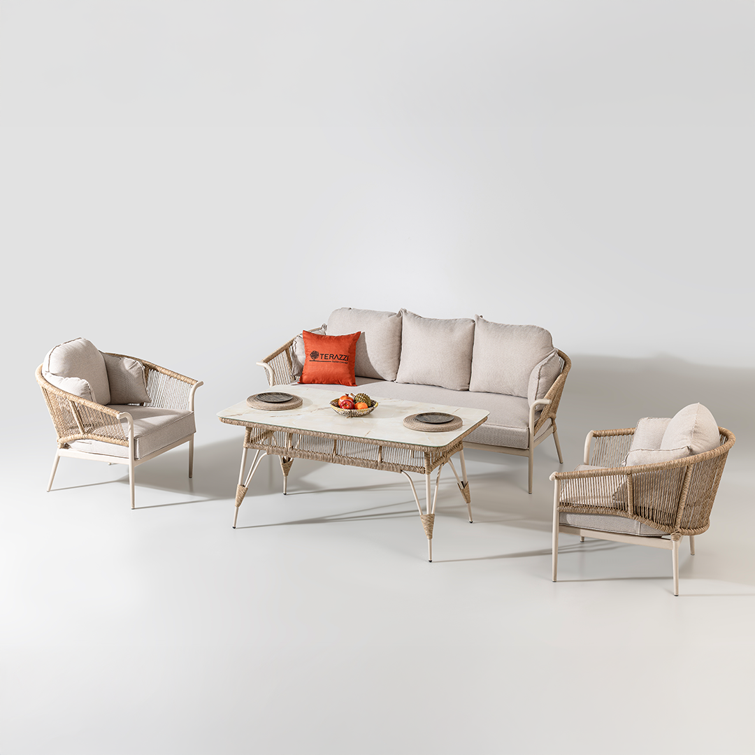 Ecolux AQUA 3-1-1 Alüminyum Bahçe Balkon Oturma Grubu